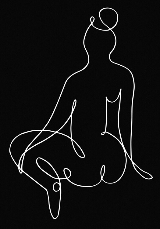 Poster lineart_nude black pica_002_Black