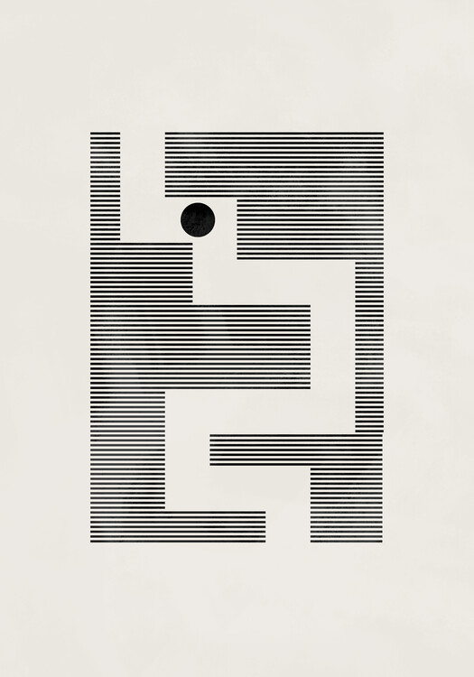 Plakát, Obraz - Minimalist maze, Studio Collection, 26.7 × 40 cm