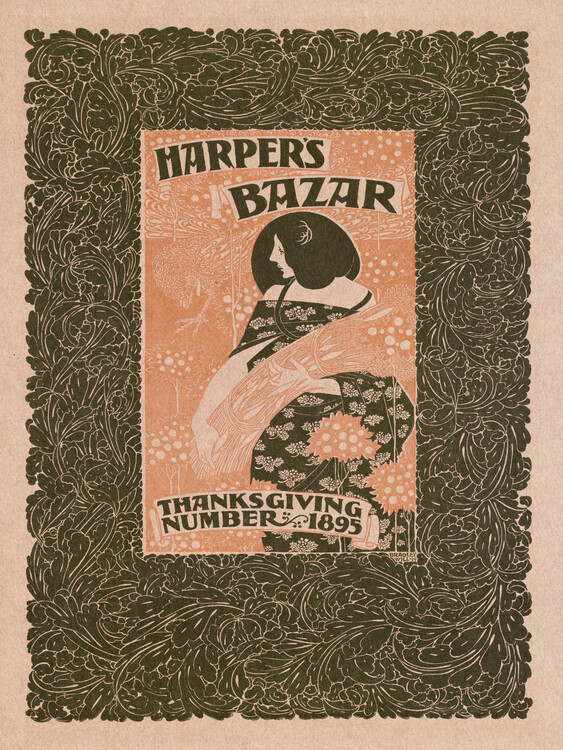 Poster Harpers Bazar Thanksgiving Advert of 1895 (Neutral Vintage)