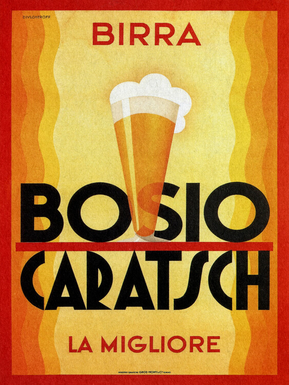 Poster Birra Bosio Caratsch Beer Advert (Retro Food & Drink)