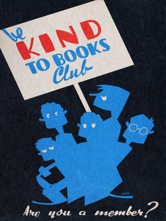 Poster Be Kind to Books Club (Library Vintage)