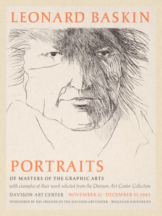 Poster Leonard Baskin Portrait Exhibition (Vintage Sketch)