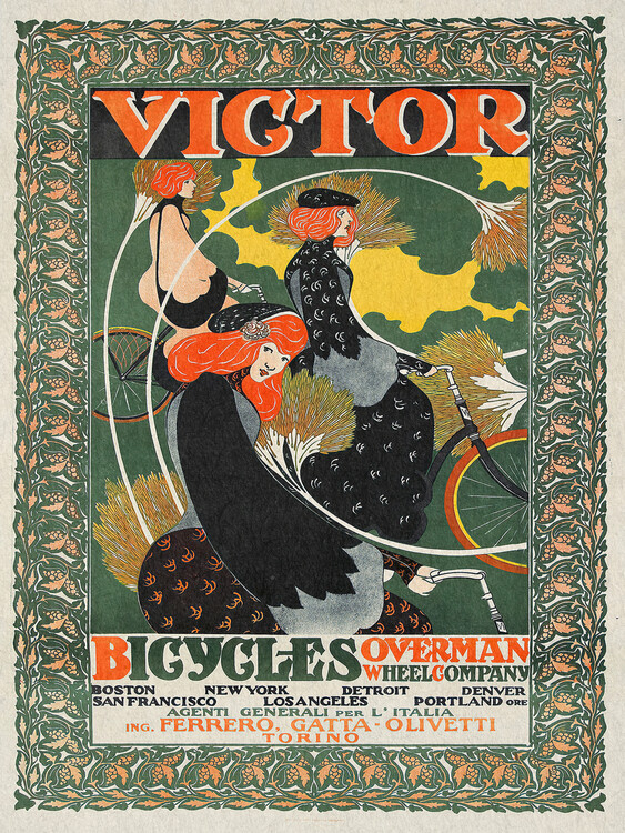 Canvas Print Victor Bicycles Advert (Vintage Art Nouveau)