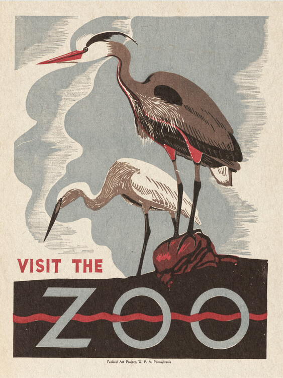 Poster Visit The Zoo Advert (Vintage Travel)