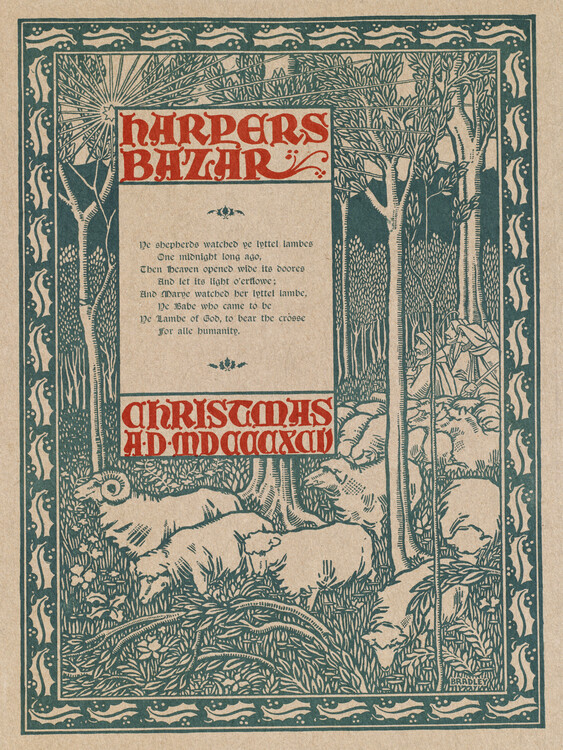 Poster Harper's Bazar Christmas Advert 1895 (Vintage Magazine)