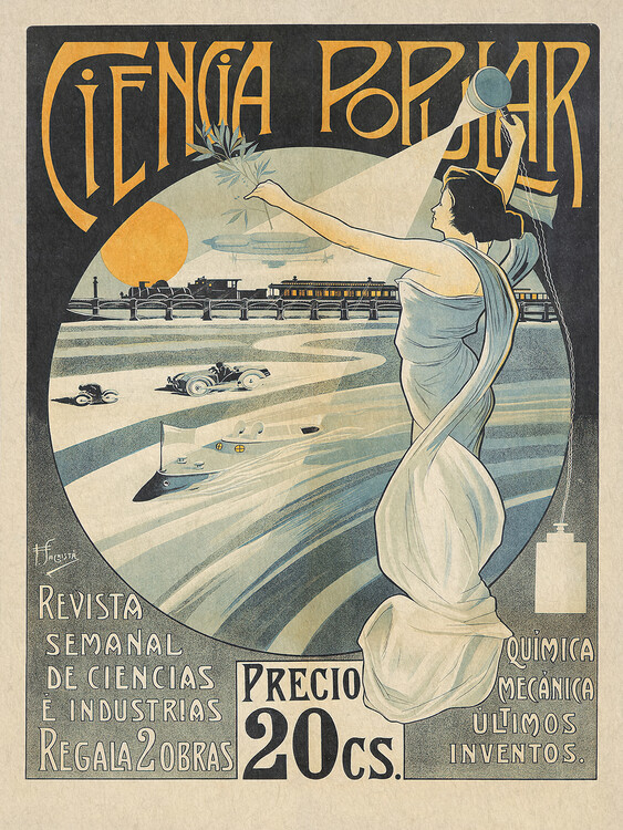Canvas Print Ciencia Popular (Vintage Advert)
