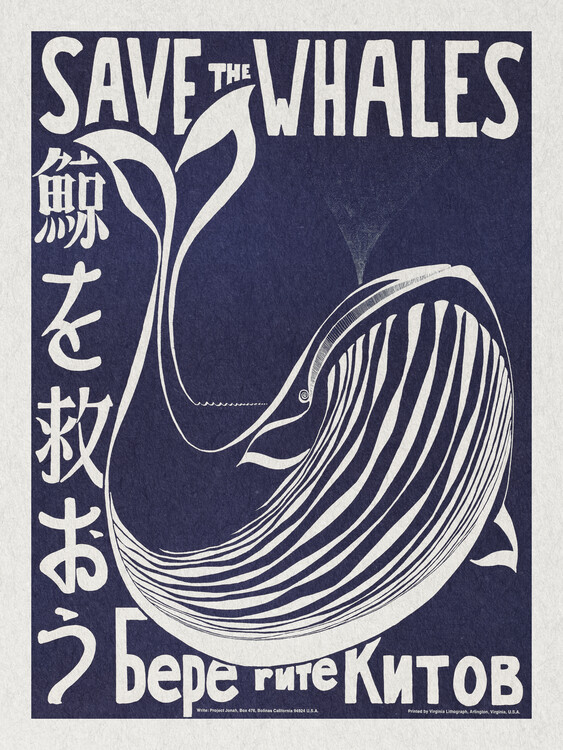 Poster Save the Whales (Political Vintage)