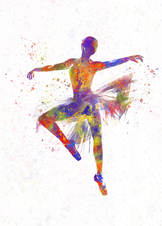 Poster Watercolor classical ballet dancer