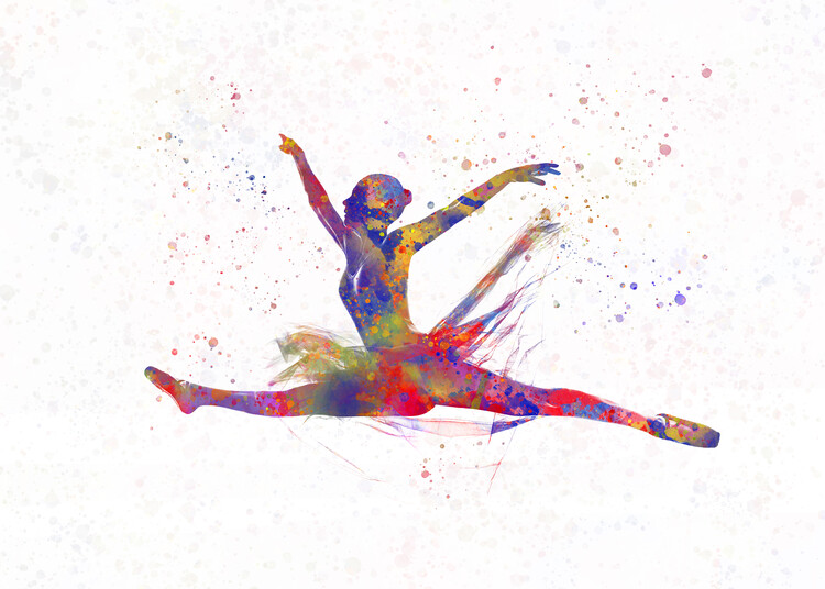 Poster Watercolor classical ballet dancer