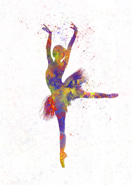 Poster Watercolor classical ballet dancer