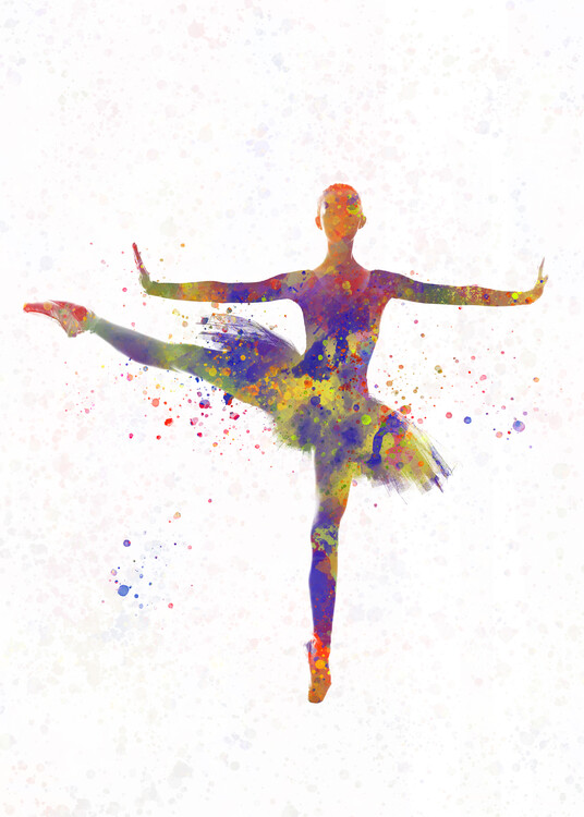 Poster Watercolor classical ballet dancer