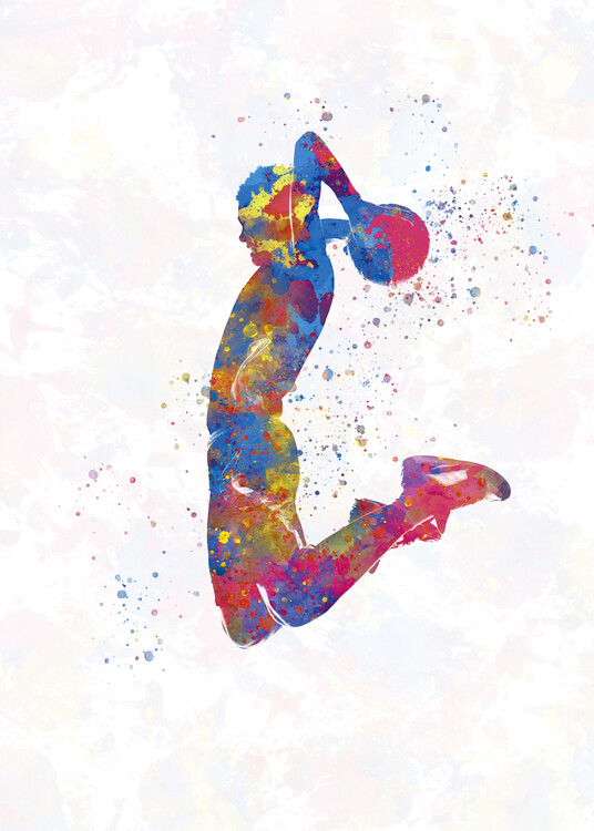 Canvas Print Basketball player in watercolor