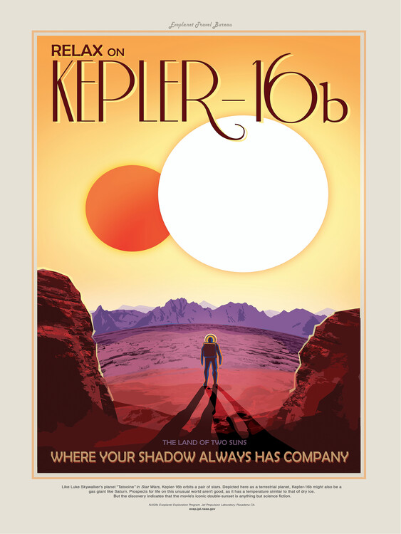 Poster Relax on Kepler 16b (Retro Intergalactic Space Travel) NASA
