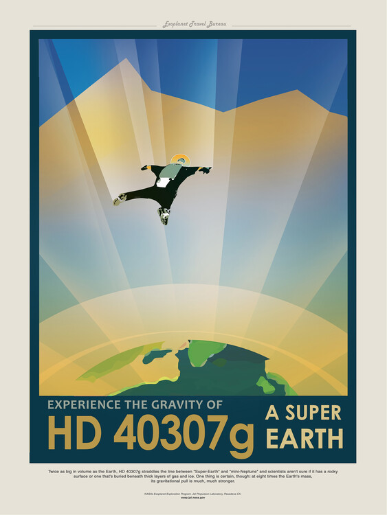 Poster A Super Earth (Retro Intergalactic Space Travel) NASA