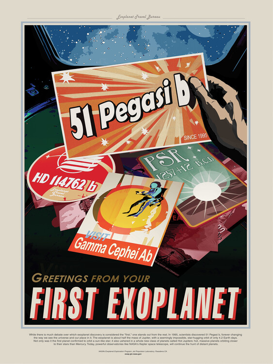 Poster Greetings from your first Exoplanet (Retro Intergalactic Space Travel) NASA