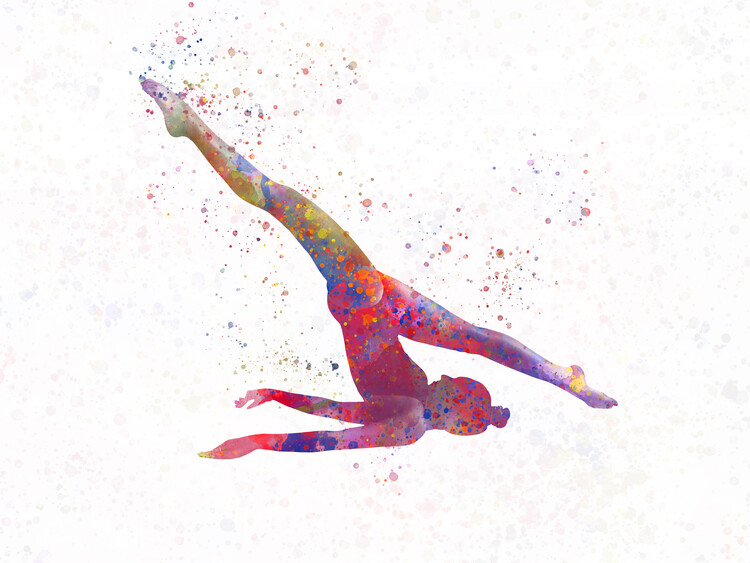 Poster Rhythmic gymnastics in watercolor