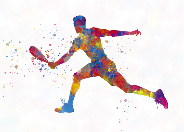T-shirt watercolor paddle player