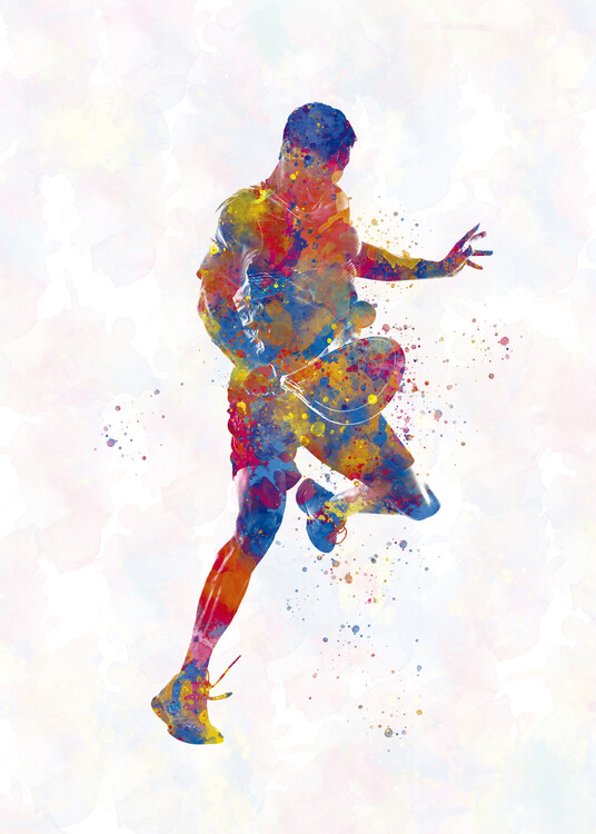 Juliste watercolor paddle player