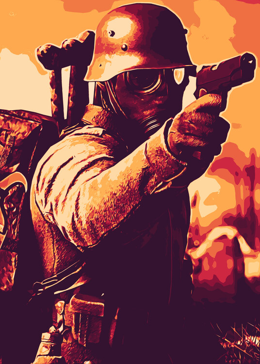 Poster Soldier War Gaming Actions