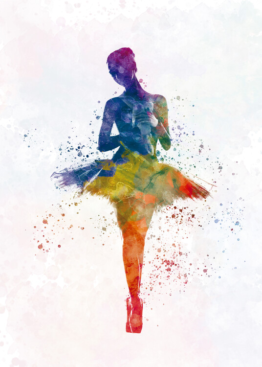 Poster Classical ballet dancer in watercolor