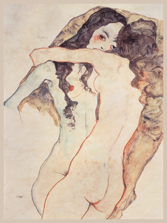 Juliste Two Girls Embrace