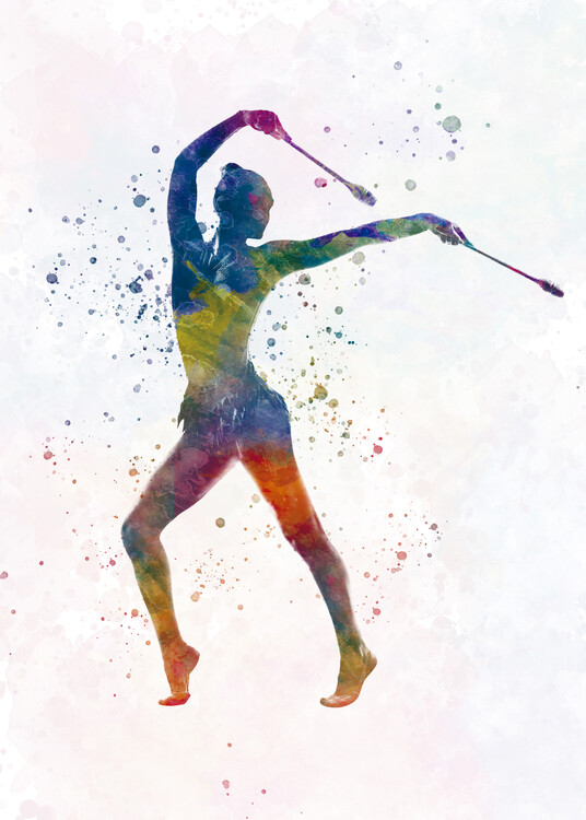 Canvas Print Rhythmic gymnastics in watercolor