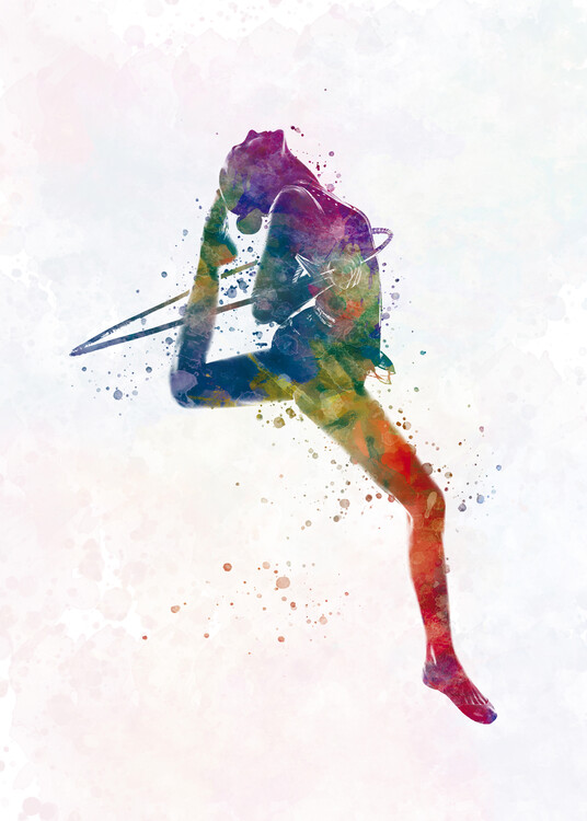 Poster Rhythmic gymnastics in watercolor