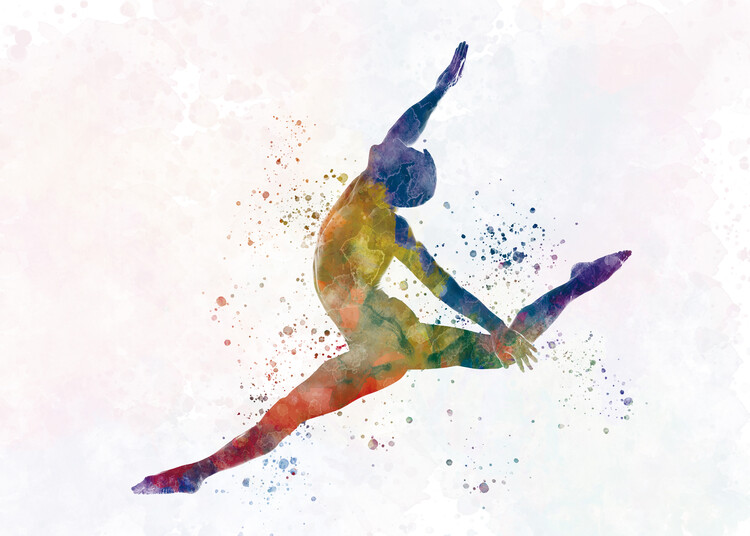 Canvas Print Contemporary dance in watercolor