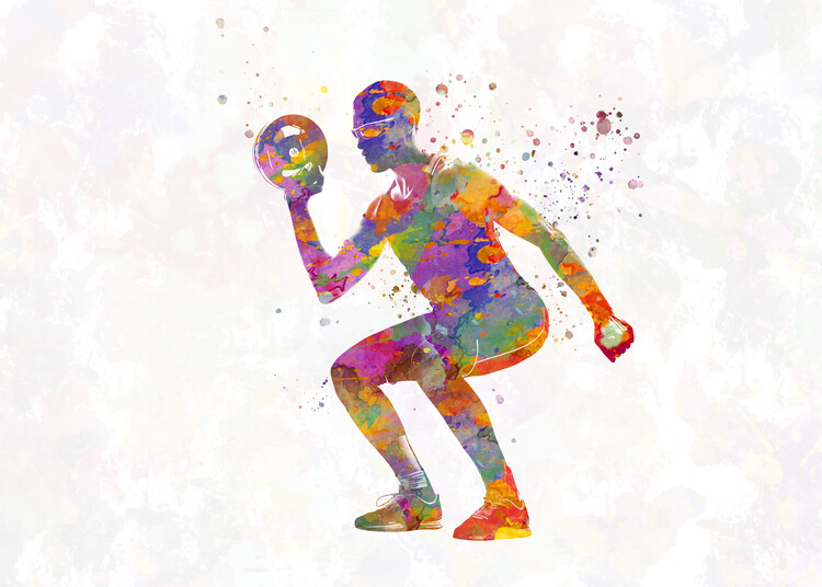 Juliste Fitness exercise in watercolor