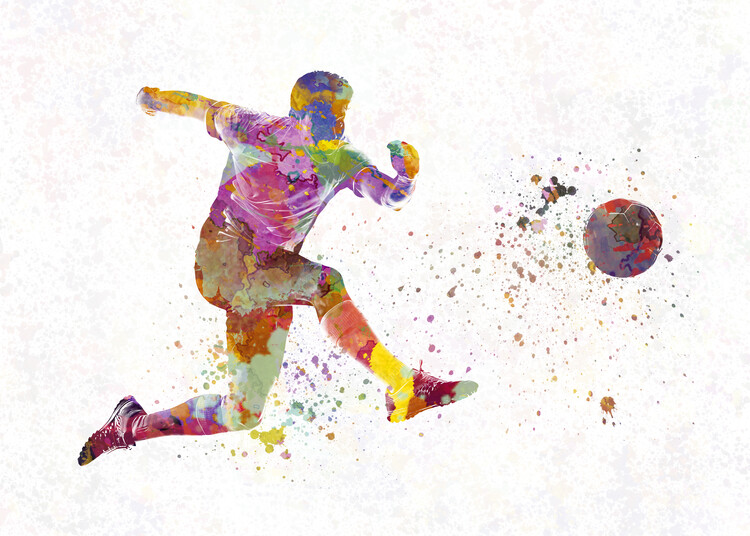 Juliste Soccer player in watercolor