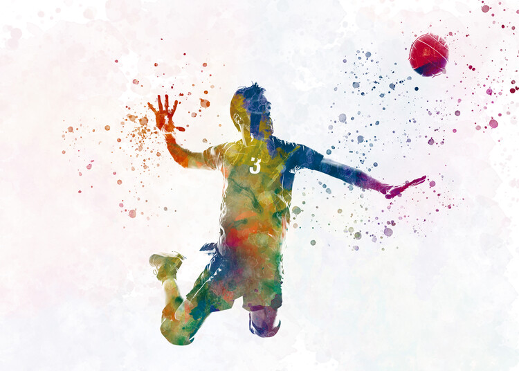 Juliste Watercolor volleyball player