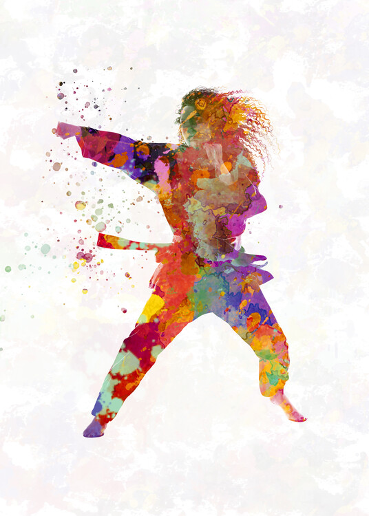 Schilderij op canvas Watercolor karate martial art
