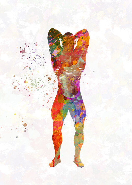 Canvas Print bodybuilder in watercolor