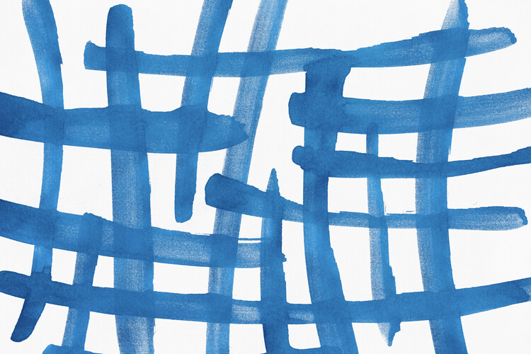 Poster Abstract Lines Blue and White 01