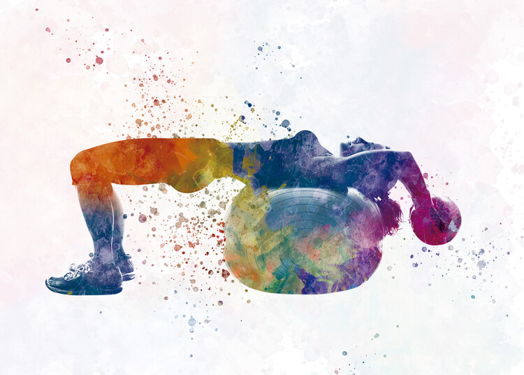 Juliste Fitness gymnastics in watercolor