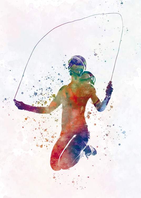 T-shirt Fitness gymnastics in watercolor