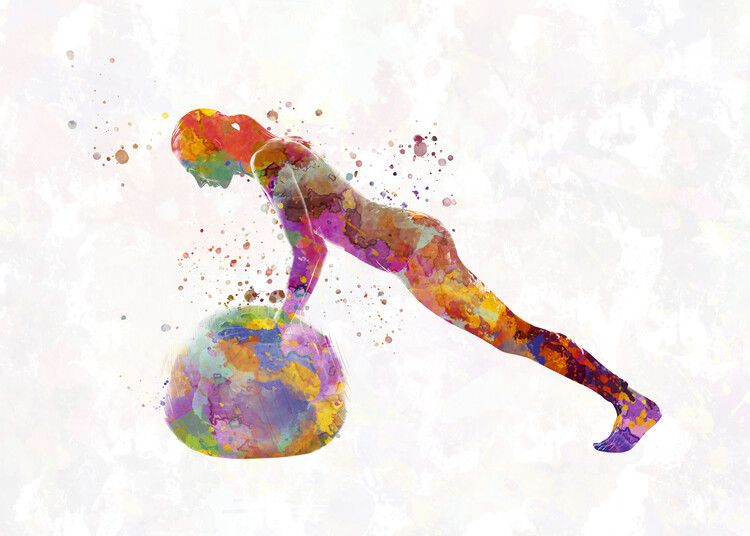 Juliste Fitness gymnastics in watercolor