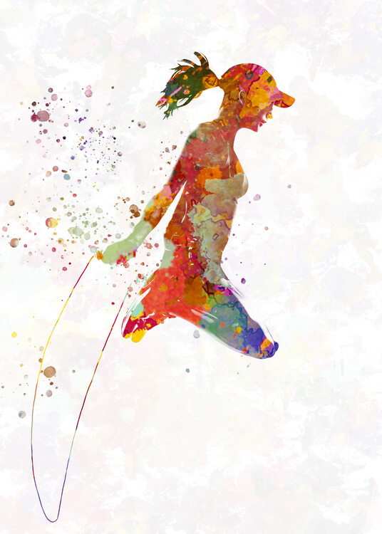 Juliste Fitness gymnastics in watercolor