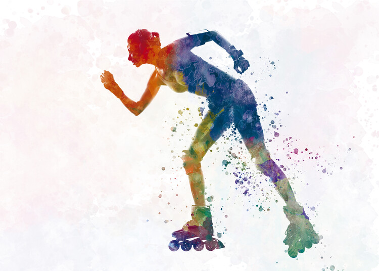 Póster watercolor skater