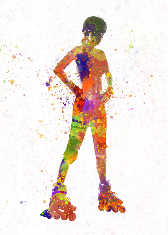 Póster watercolor skater