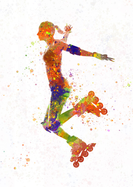 Póster watercolor skater