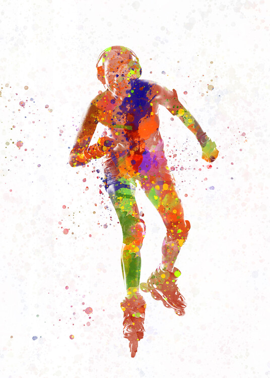 Póster watercolor skater