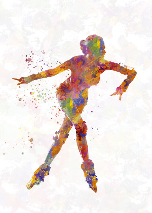 Póster watercolor skater