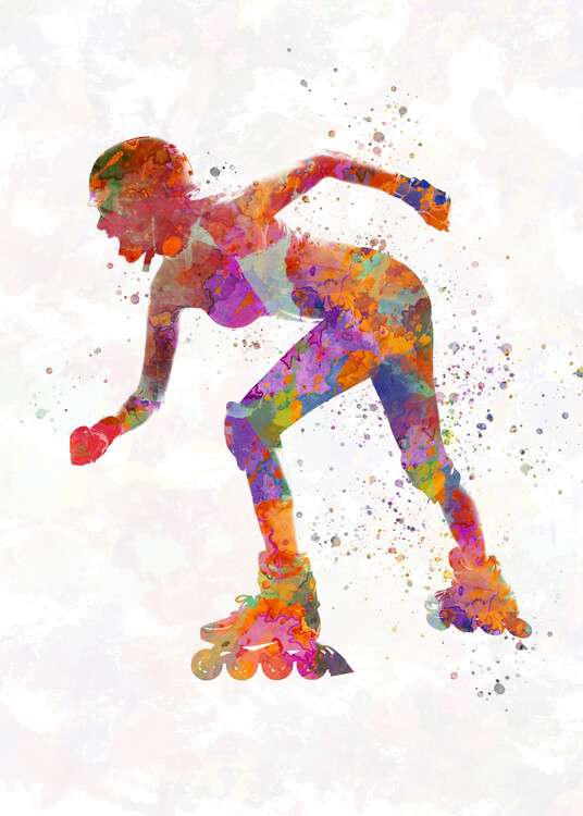 Póster watercolor skater