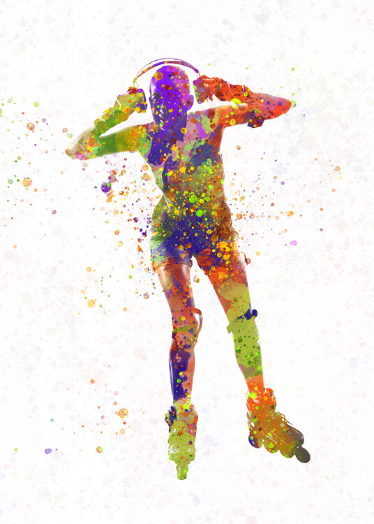 Póster watercolor skater