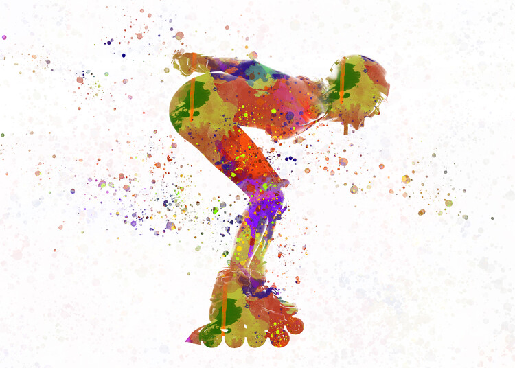 Póster watercolor skater