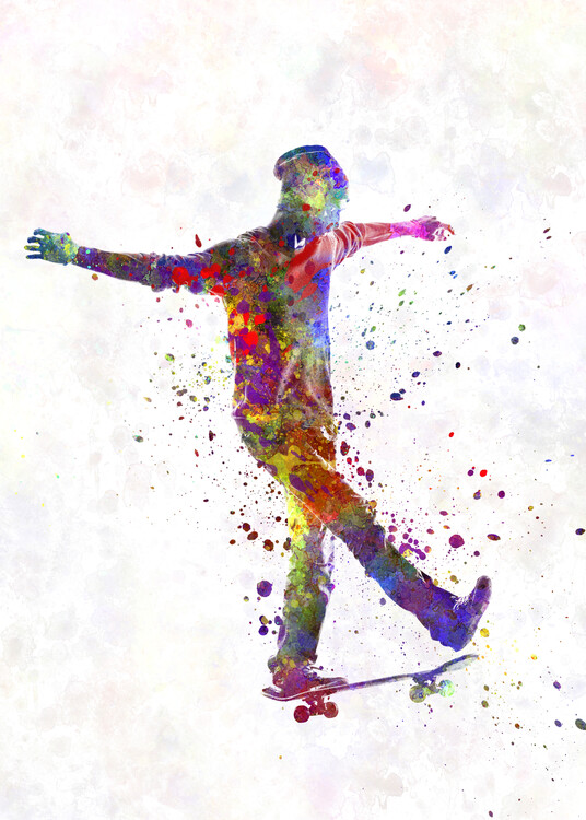 Canvas-taulu watercolor skater