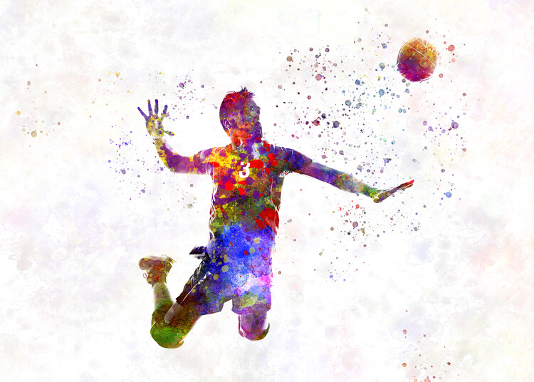 Poster Watercolor volleyball player