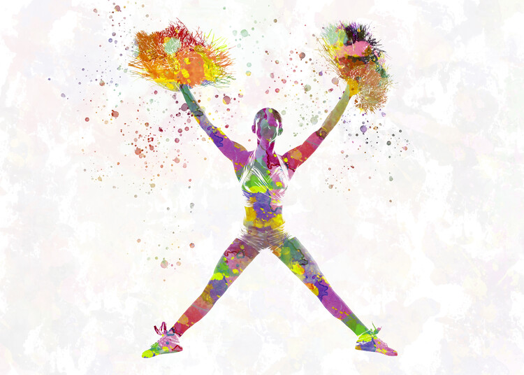 Poster watercolor sports cheerleader