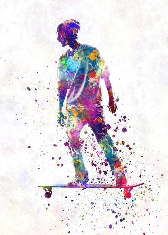 Canvas-taulu watercolor skater
